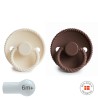 PACK 2 CHUPETES BLOCK SILICONA ROPE CREAM/COCOA 6+
