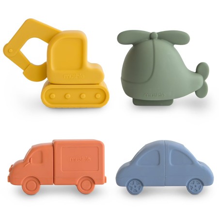 BATH VEHICLES (SET OF 4) SOLID MULTI 10x5x6 CM
