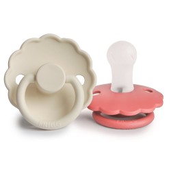 PACK 2 CHUPETES BLOCK SILICONA DAISY CREAM/POPPY 0+