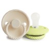 SILICONE PACIFIER BLOCK 2 PACK ROPE CREAM/GREEN TEA 0+