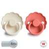 SILICONE PACIFIER BLOCK 2 PACK DAISY CREAM/POPPY 6+