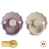 LATEX PACIFIER BLOCK 2 PACK DAISY LAV.HAZE/CREAM 6+