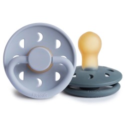 LATEX PACIFIER BLOCK 2 PACK MOON PHASE SLATE/POWDER B. 0+