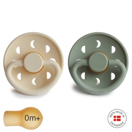LATEX PACIFIER BLOCK 2 PACK MOON PHASE SAGE/CREAM 0+