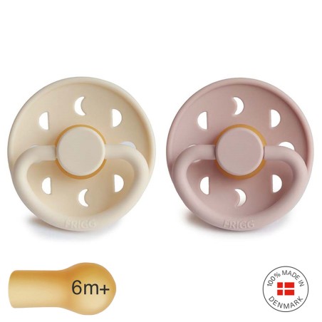 LATEX PACIFIER BLOCK 2 PACK MOON PHASE BLUSH/CREAM 6+