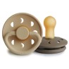 LATEX PACIFIER BLOCK 2 PACK MOON PHASE CROISSANT/PORTOBELLO 6+