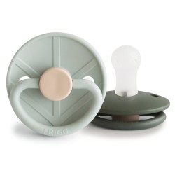SILICONE PACIFIER BLOCK 2 PACK LITTLE VIKING SAGE/OLIVE 0+