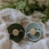 SILICONE PACIFIER BLOCK 2 PACK LITTLE VIKING SAGE/OLIVE 0+