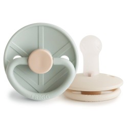 SILICONE PACIFIER BLOCK 2 PACK LITTLE VIKING SAGE/CREAM 6+