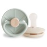 SILICONE PACIFIER BLOCK 2 PACK LITTLE VIKING SAGE/CREAM 6+