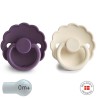 SILICONE PACIFIER BLOCK 2 PACK DAISY VIOLET DREAM/CREAM 0+